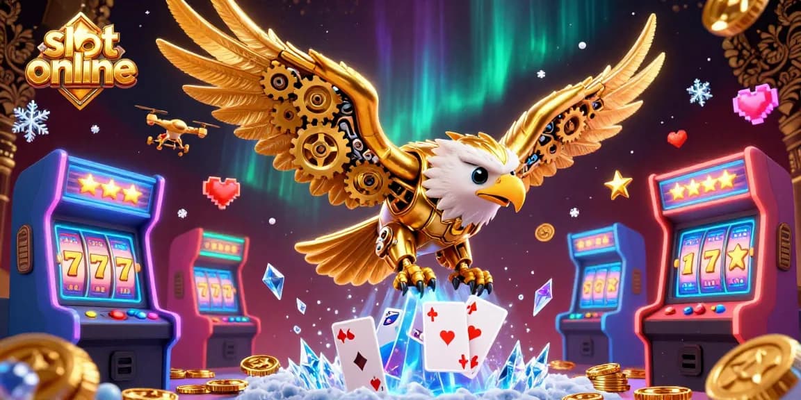 Experience thrilling action with the slot online game elements showcased in this dynamic illustration.