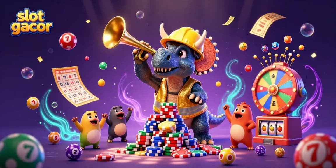 Menangkan slot gacor dengan triceratops membangun tumpukan chip poker dalam suasana festival!
