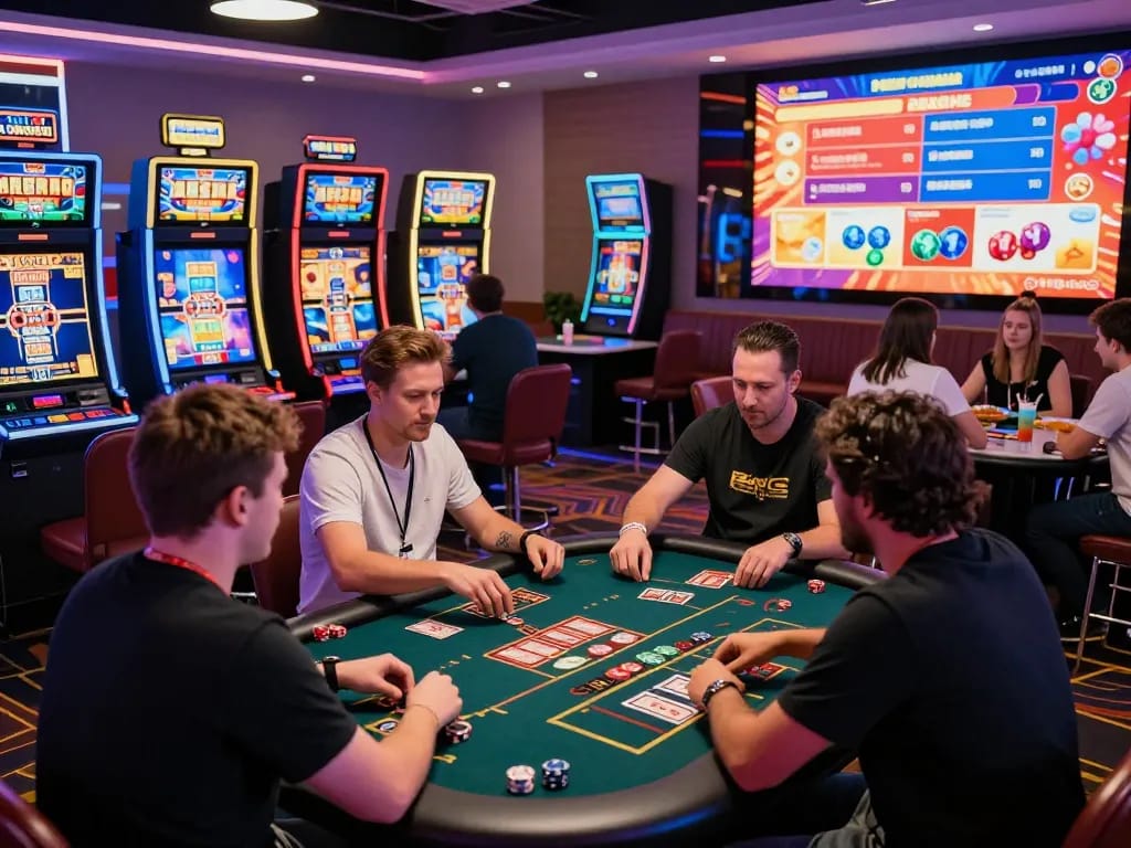 Engaged players at MM88 casino enjoying diverse games and vibrant atmosphere.
