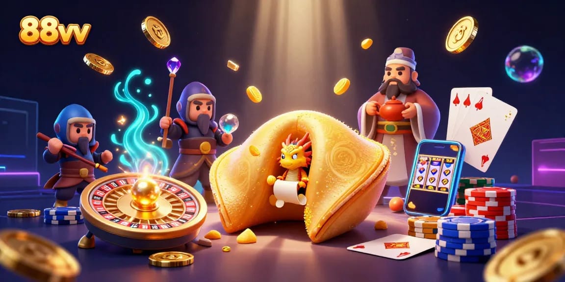 Experience thrilling moments at 88vv with golden coins flying from a vibrant 3D casino illustration.