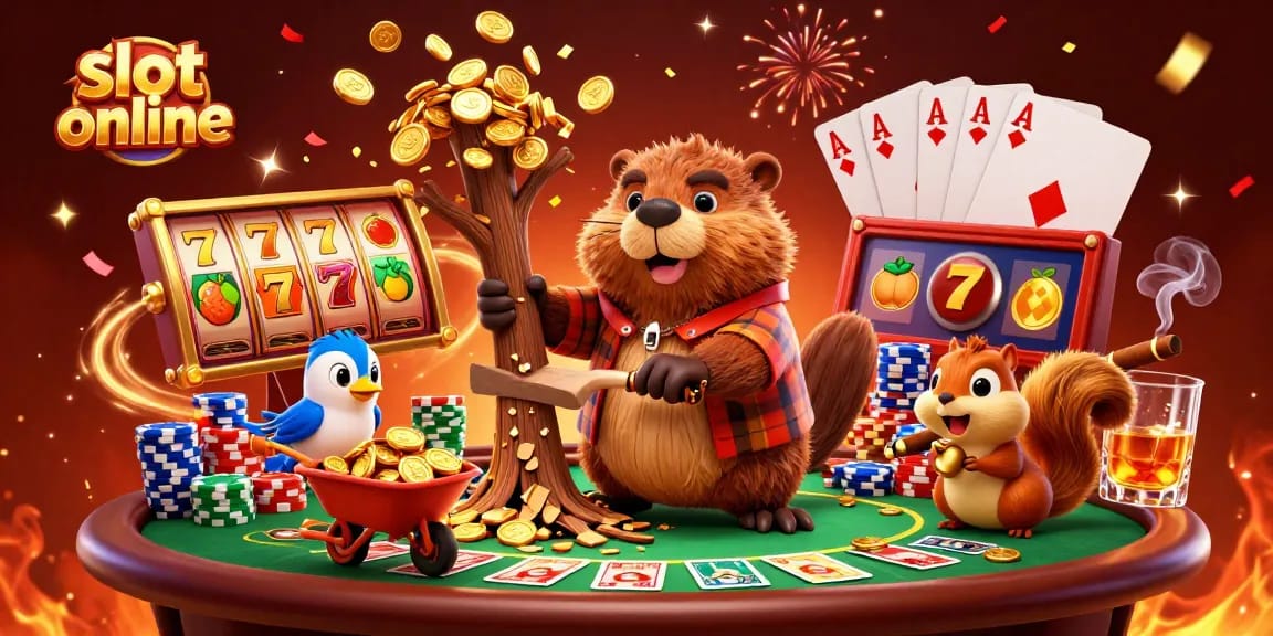 Spin the reels and win with slot online in this vibrant casino scene filled with dynamic characters.