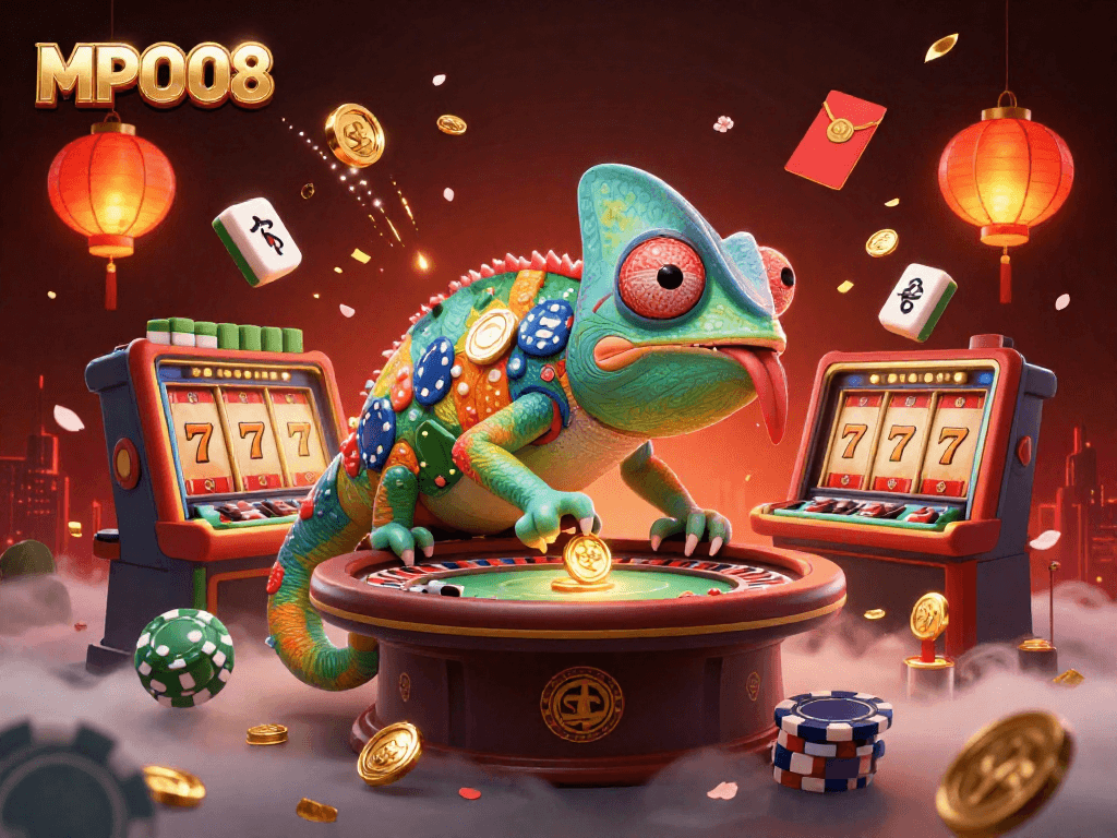 MPO08 provides interactive gaming like slot reels and chameleon characters for fun casino experiences.