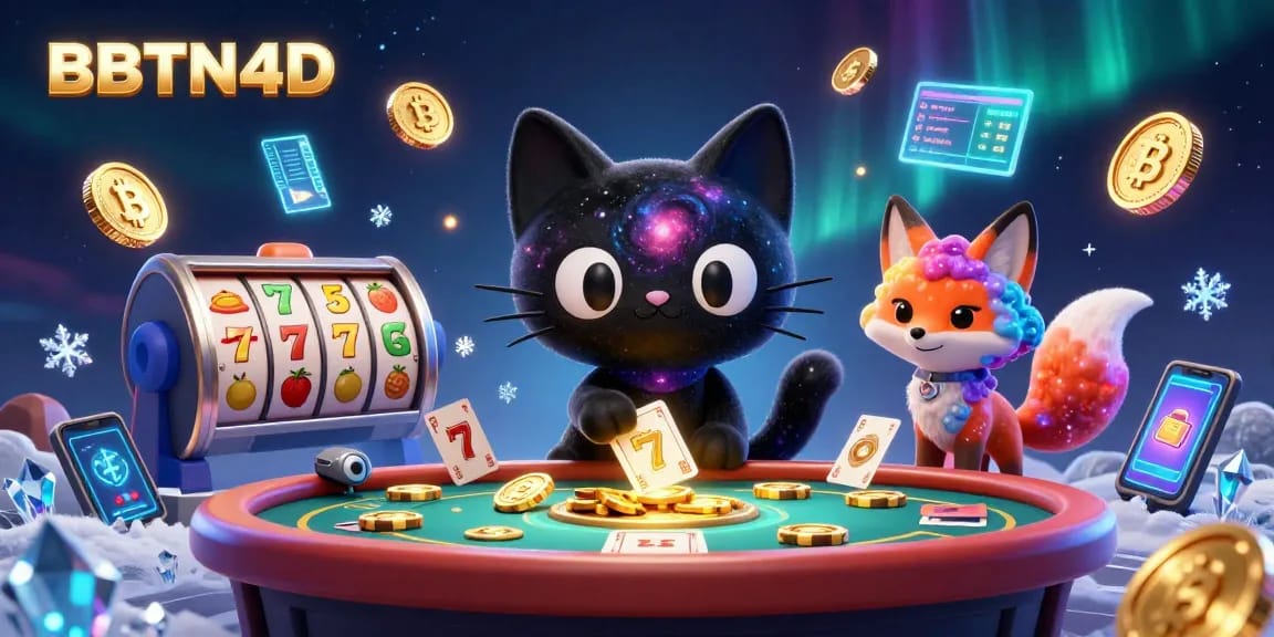 Permainan yang menarik di BBTN4D dengan slot yang berkilauan dan suasana kasino yang hidup.