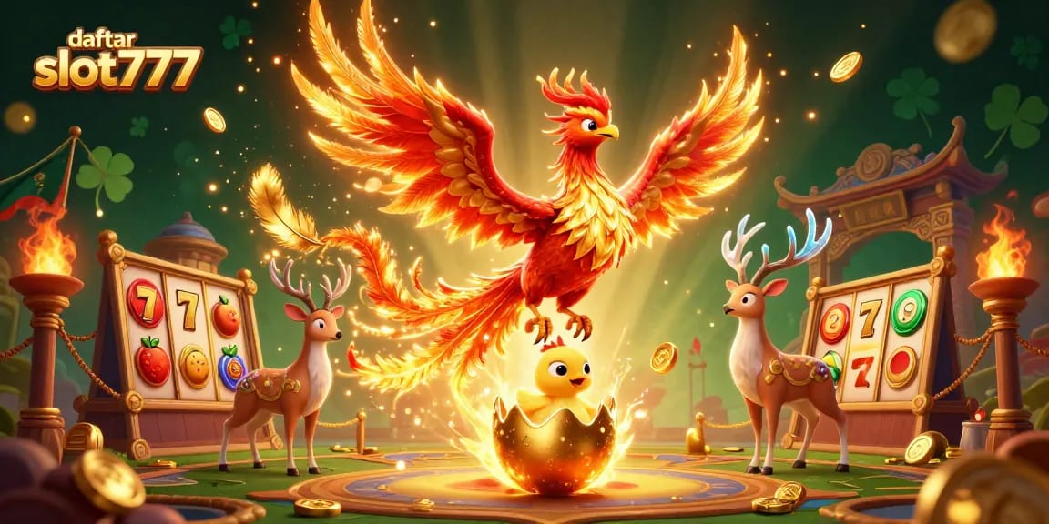 Experience thrilling gameplay at daftar slot777 with vibrant slot reels and fiery characters in action.