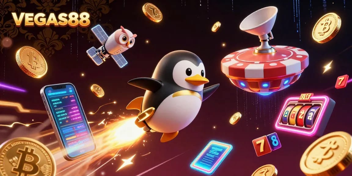 Experience gaming magic with VEGAS88 slot demos, showcasing vibrant visuals and dynamic 3D elements.