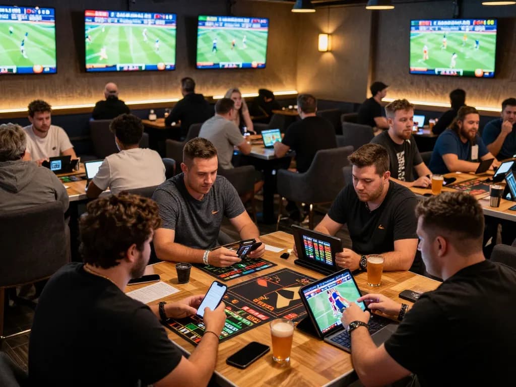 Trải nghiệm cảm giác khi đặt cược với Liên kết 12bet, khi người hâm mộ cổ vũ trong một sảnh cá cược thể thao sôi động