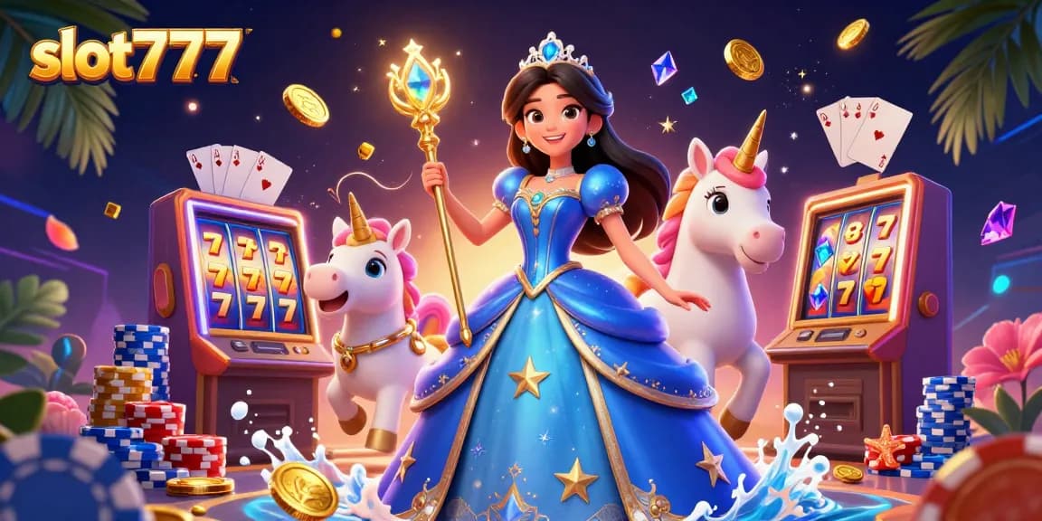 Experience the excitement of slot777 with a stunning 3D illustration featuring vibrant casino elements.