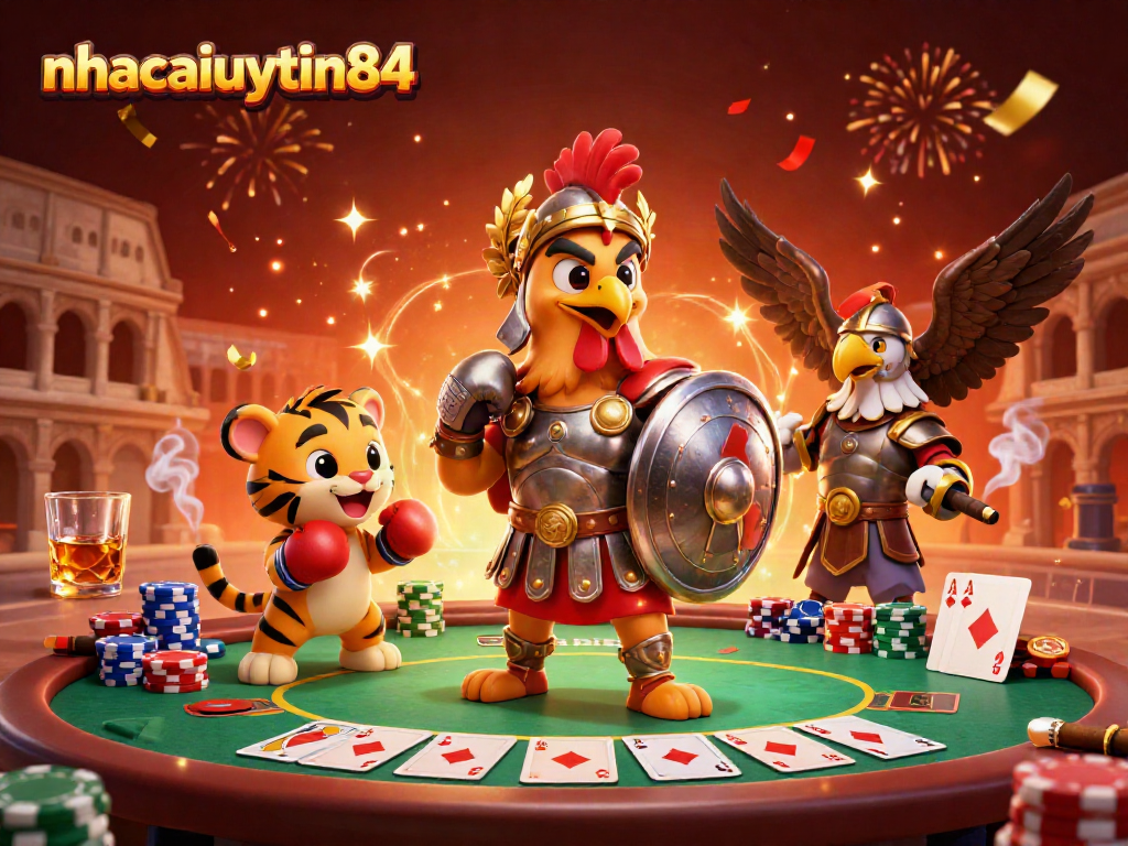 Experience the excitement of nhacaiuytin84 with colorful poker elements and engaging characters.