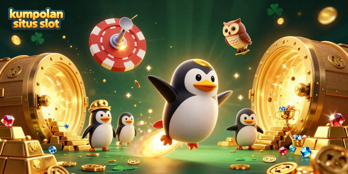 Experience thrilling gameplay at kumpulan situs slot with a dazzling space adventure illustration featuring a golden penguin.