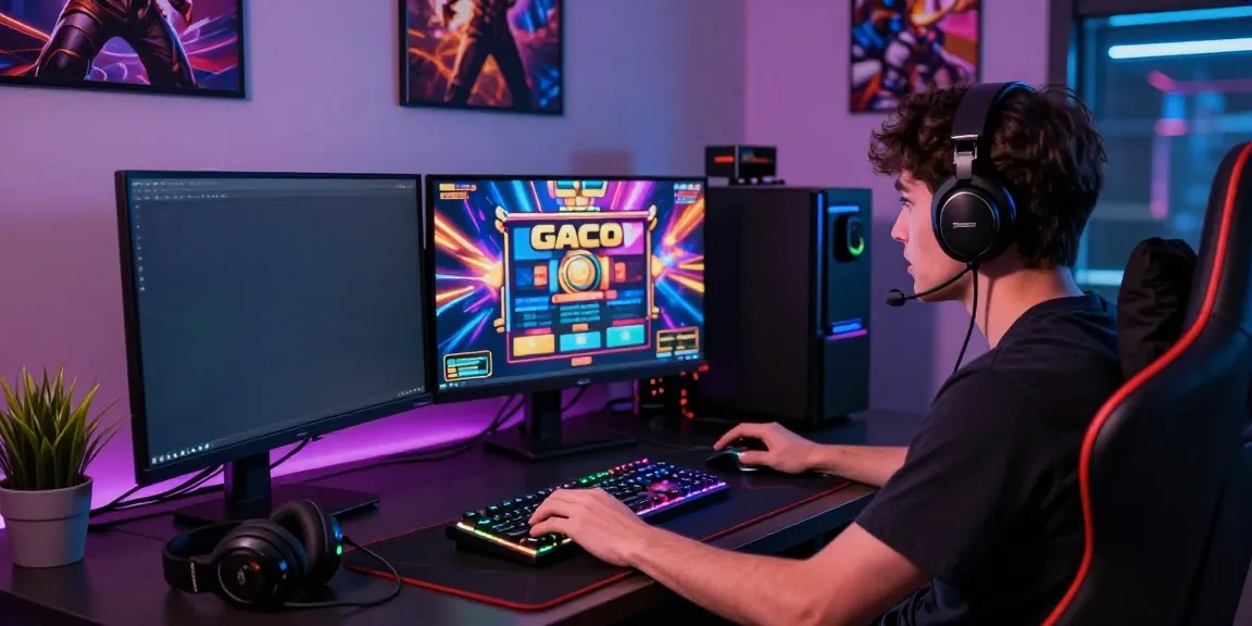 Player enjoying the latest slot gacor game on a vibrant gaming setup.