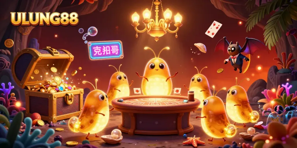 Engage with ULUNG88 in a vibrant cave casino illuminated by glowworms and gold treasures.