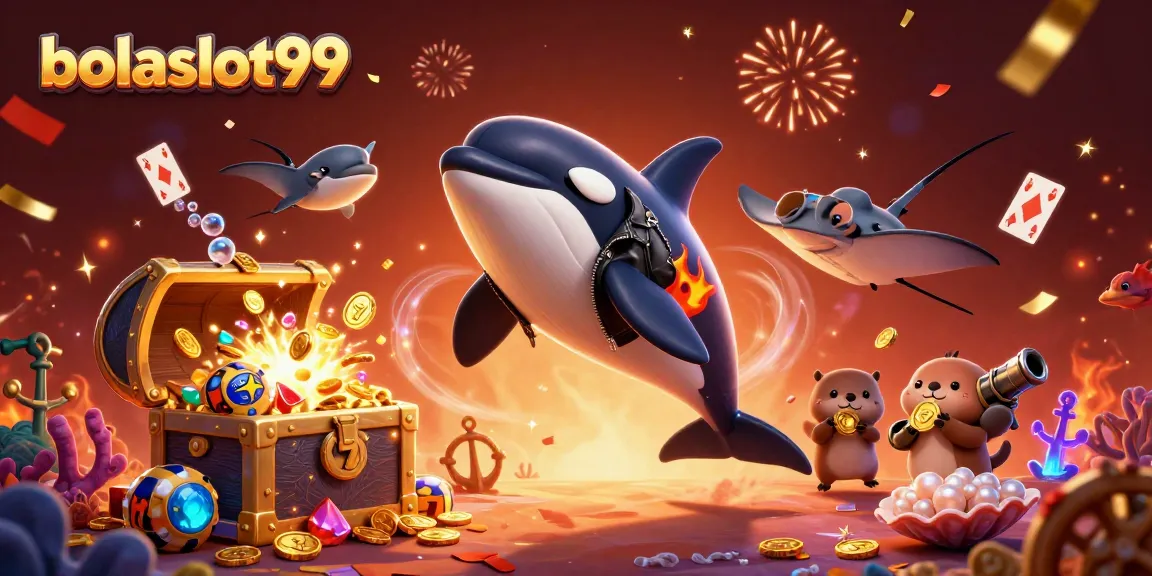 Engage in thrilling casino adventures with bolaslot99's vibrant cartoon underwater scene.