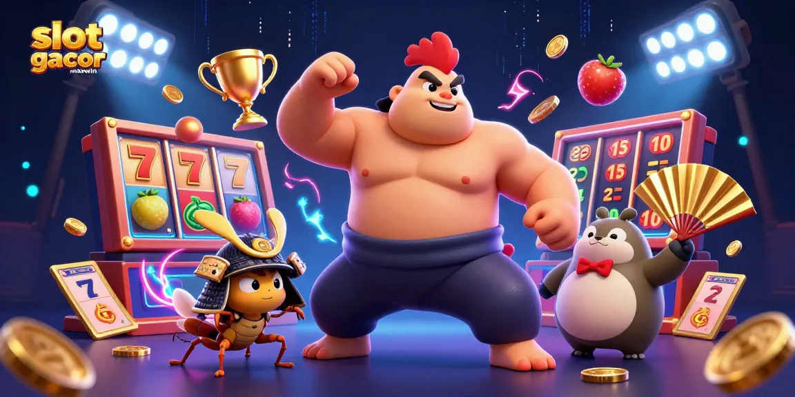 Menangkan slot gacor maxwin dengan karakter menarik dalam ilustrasi 3D di arena perjudian.