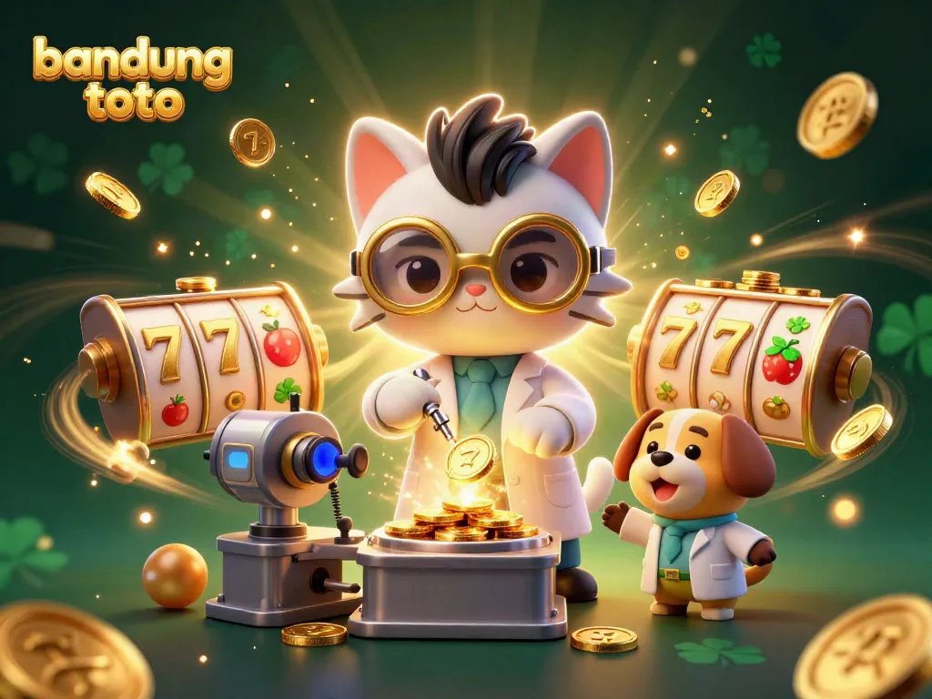 Engage with bandung toto through dynamic slot reels and golden coins in this vibrant casino illustration.