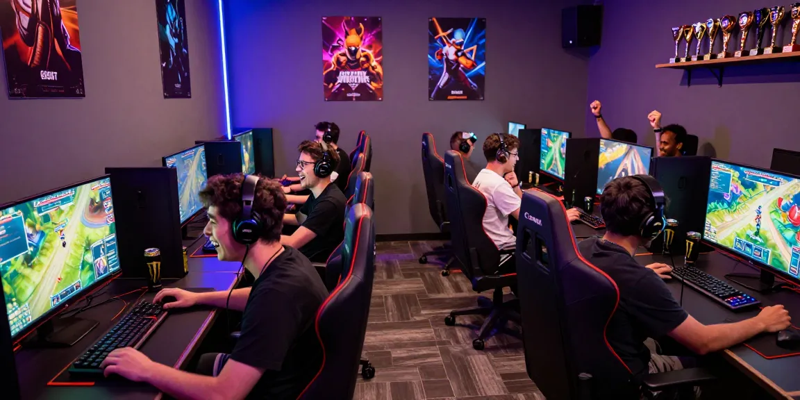 Ruang gaming dengan pemain menikmati permainan GGSOFT yang seru dan suasana ramai.