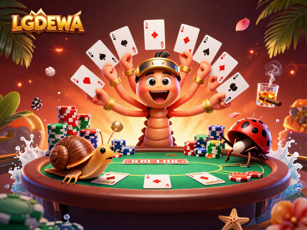 Engage with LGODEWA's vibrant poker scene featuring a millipede dealer and high-roller action.