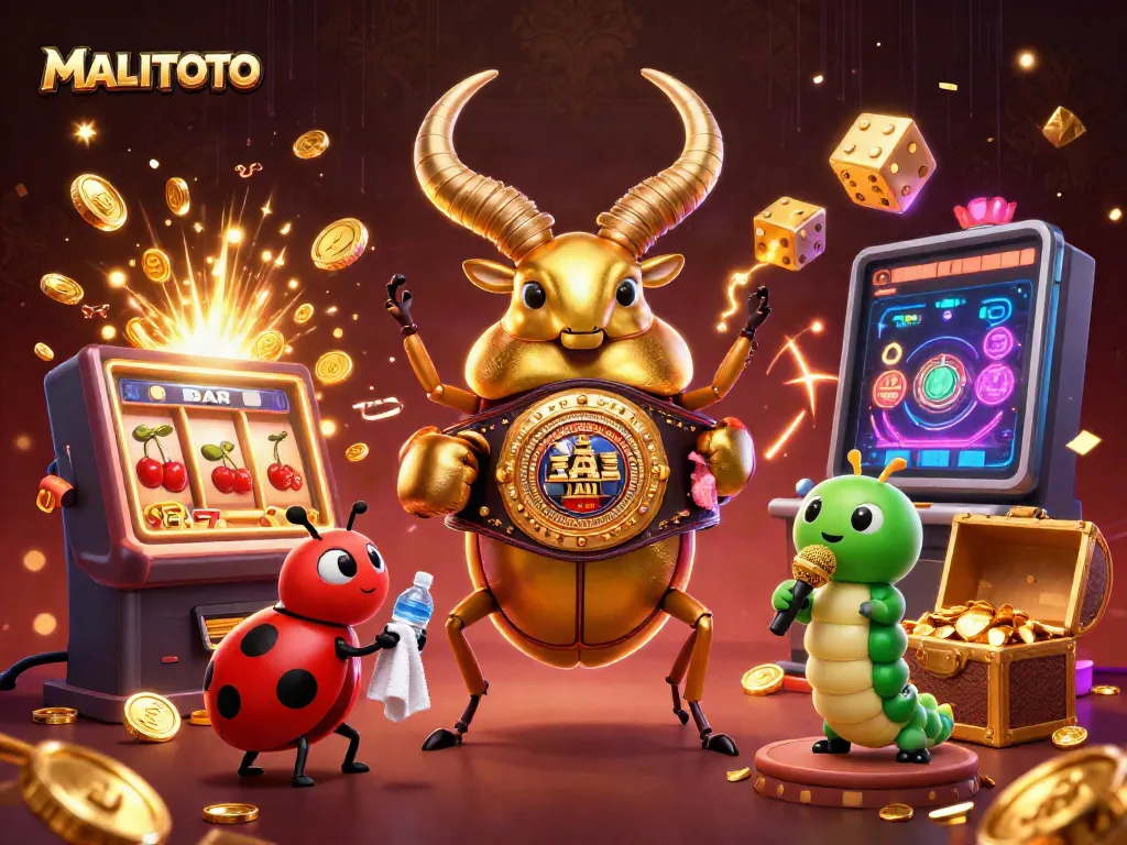 Engage with MALITOTO's thrilling world of gaming with a vibrant casino illustration featuring dynamic characters and exciting elements.