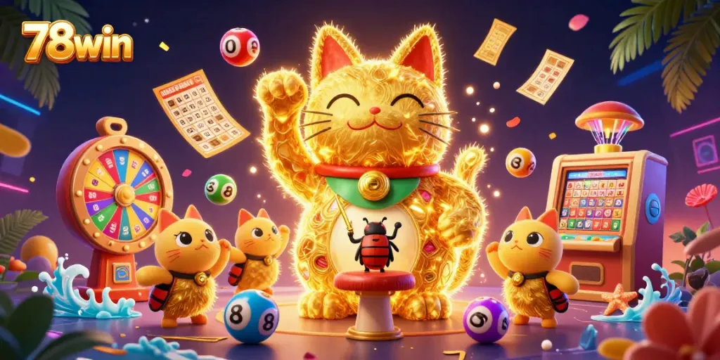 Experience thrilling excitement at 78win with dynamic casino game elements and lively illustrations.