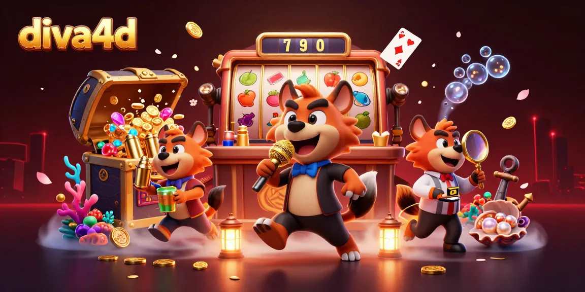 Permainan slot seru di diva4d dengan suasana kasino ceria dan karakter unik.