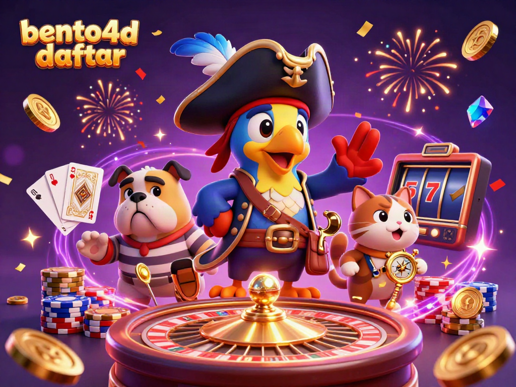 Experience exciting bento4d daftar gaming with vibrant caricatures in a magical casino setting