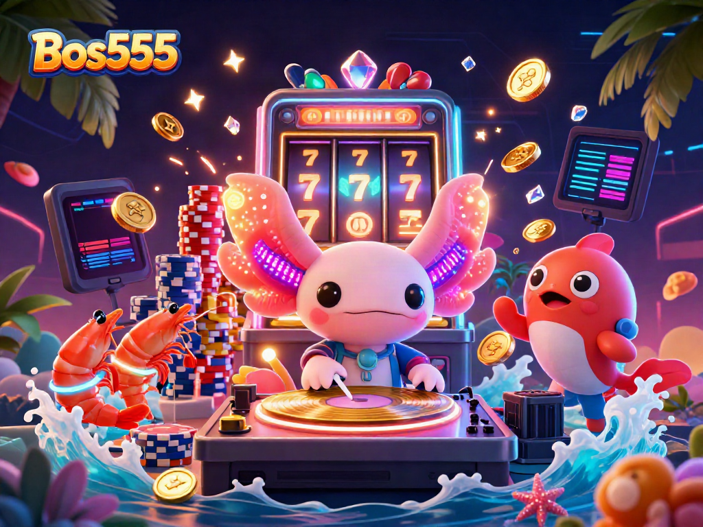 Bos555 menghadirkan keseruan permainan slot dengan karakter lucu dan elemen kasino yang menarik.