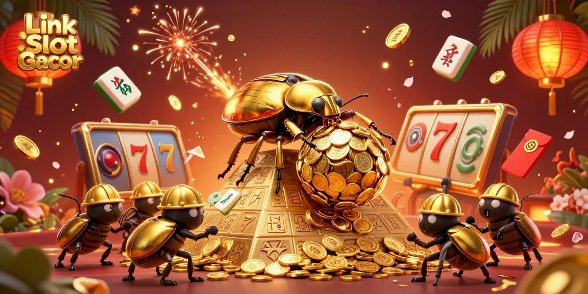 Engage with Link Slot Gacor through dynamic visuals illustrating exciting slot gaming elements.