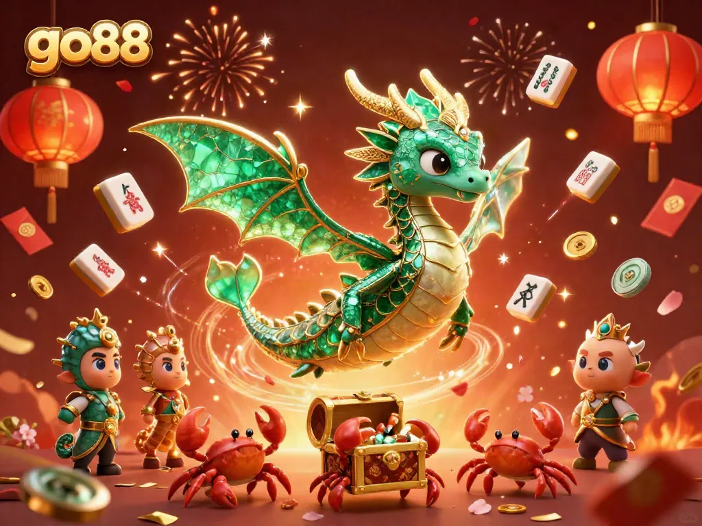 Experience the excitement of go88 with a majestic sea dragon and vibrant casino elements in a captivating digital scene.
