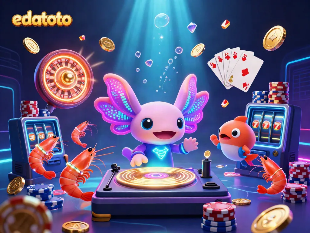 Immerse in the vibrant world of edatoto with an electrifying casino scene featuring a DJ and lively characters