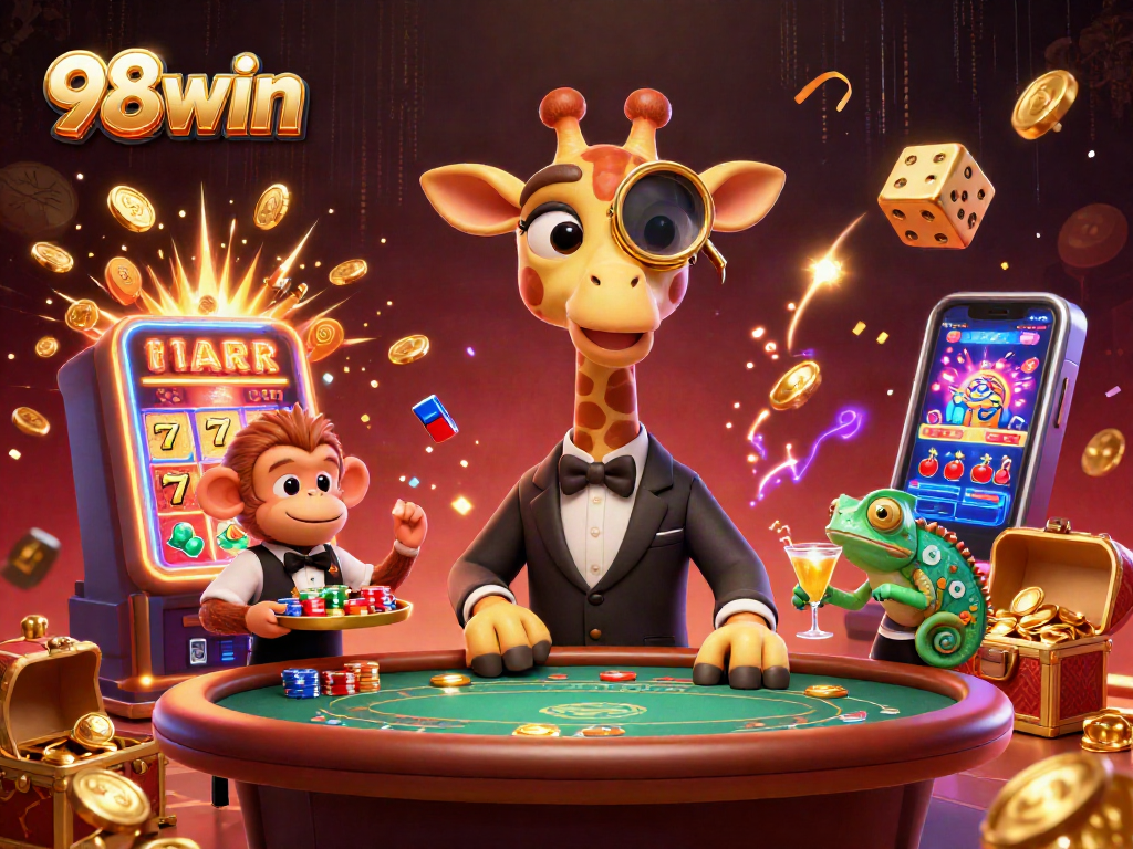 Experience thrilling moments with 98win in a vibrant casino scene packed with excitement.