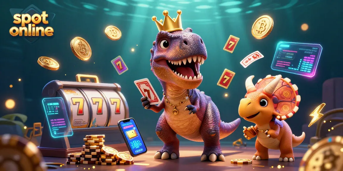 Experience thrilling slot online action with a charming T-Rex, a helper pterodactyl, and a chip-stacking triceratops.
