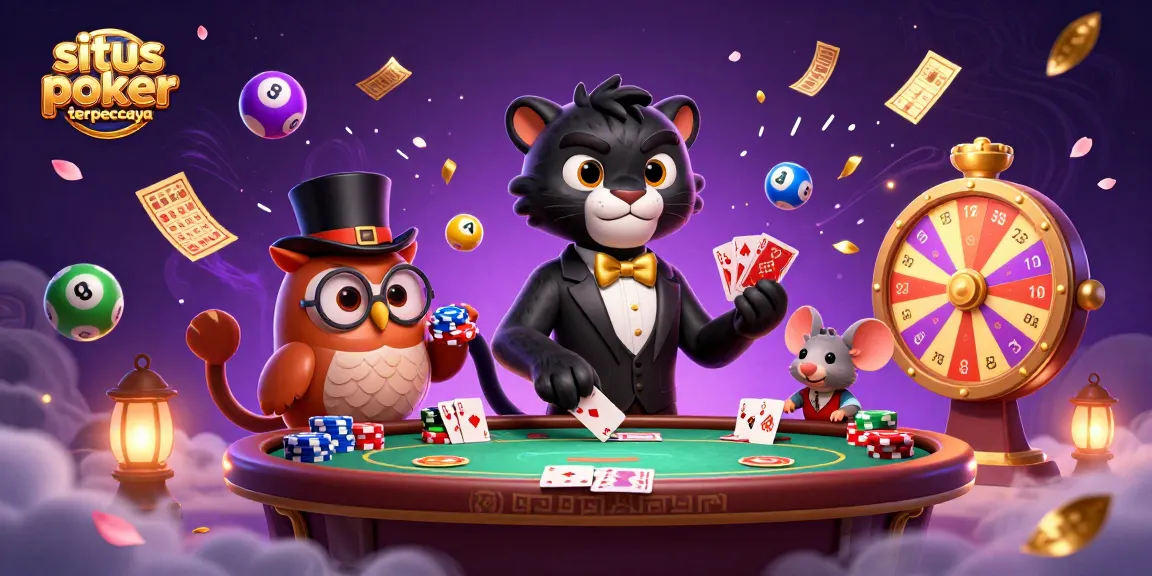 Experience lively poker action at situs poker terpercaya with a panther dealer, poker chips, and lottery effects.