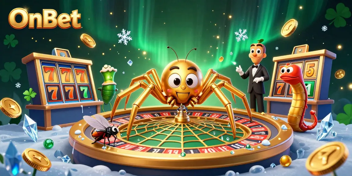 Experience thrilling roulette gameplay with OnBet's 3D golden spider and centipede croupier.