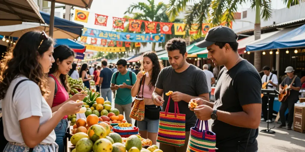 Ratutogel dalam petualangan menjelajahi pasar luar ruangan yang meriah.