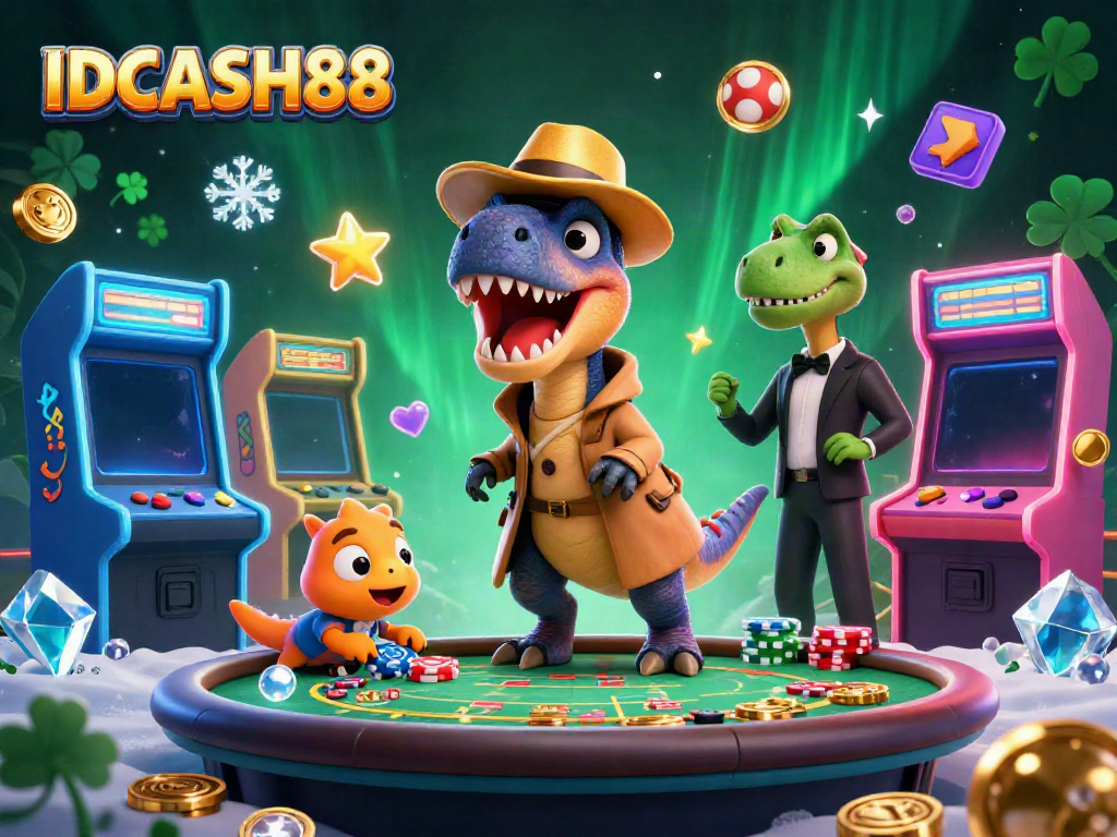 Experience thrilling moments at IDCASH88 with unique gaming characters and vibrant casino visuals.