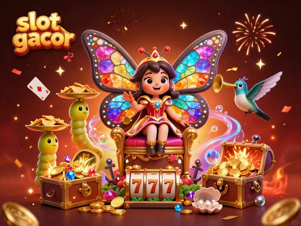 Experience thrilling slot gacor gameplay with jewel-colored characters and vibrant casino elements.