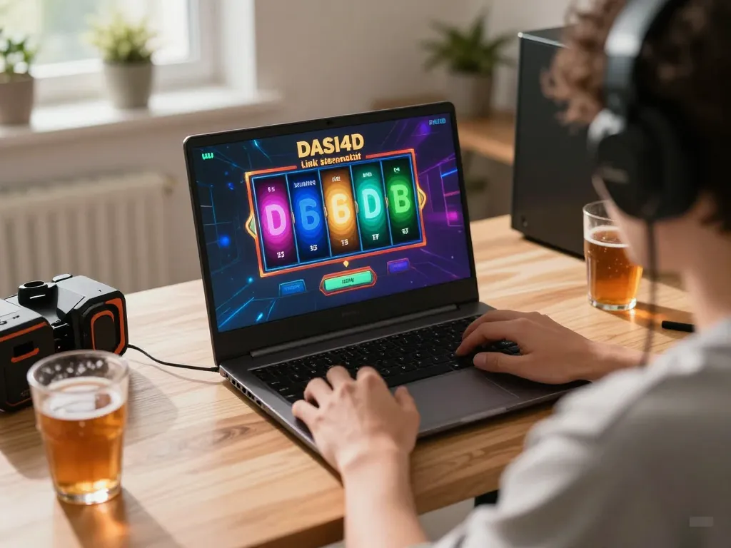 Sesi permainan slot online DASI4D link alternatif yang menarik dalam pengaturan kantor rumah modern