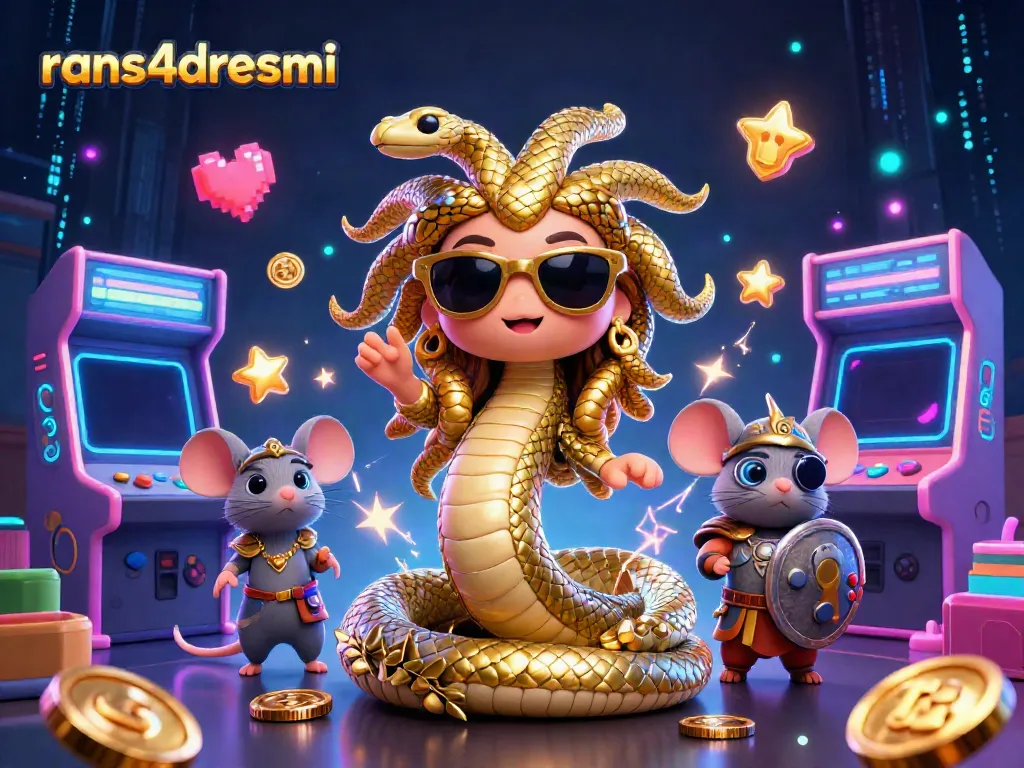 Visualisasi rans4dresmi dengan Medusa dan mouse tempur, menghadirkan keseruan perjudian online.