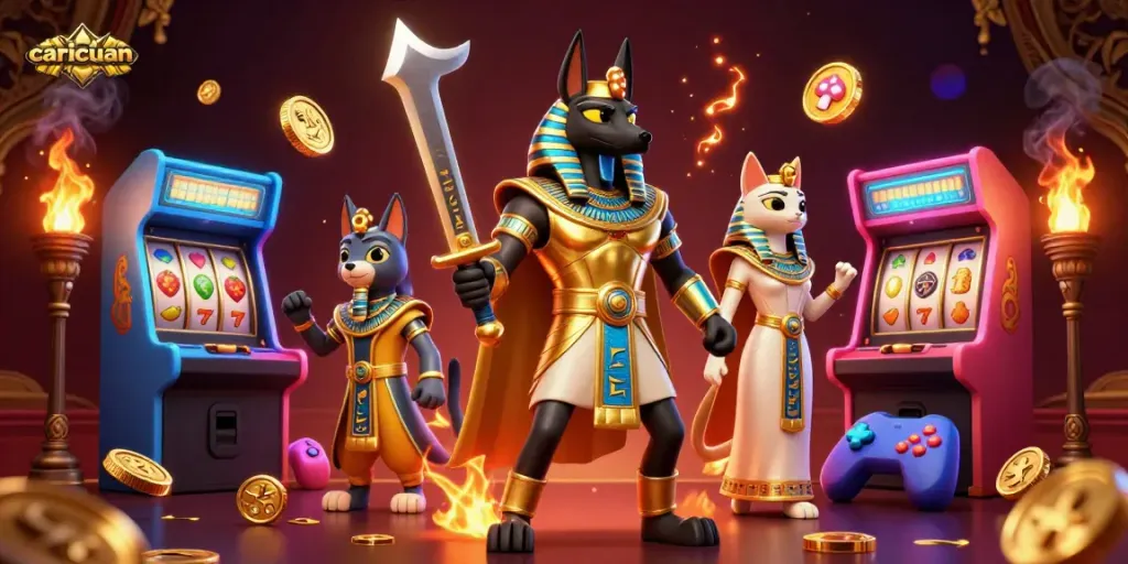 Spin the reels with caricuan's ancient Egyptian warriors bringing luck to casino games.
