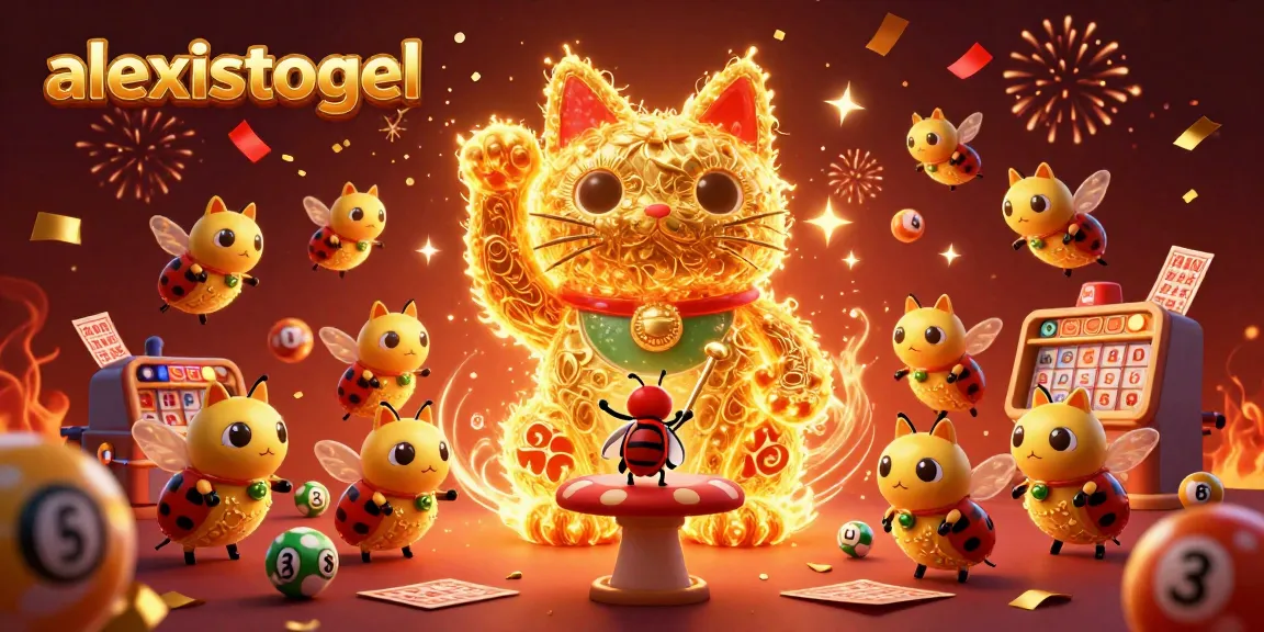 Ada banyak bola dan mesin lotere dalam ilustrasi alexistogel yang menarik perhatian penggemar togel.