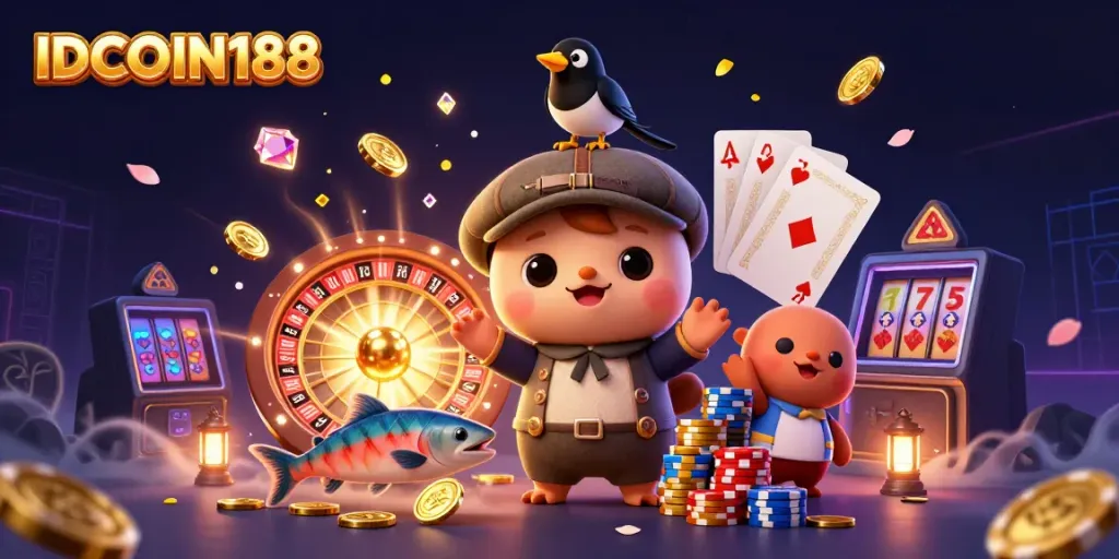 Play thrilling games effortlessly on IDCOIN188 with a fun 3D casino scene featuring Nessie and more!