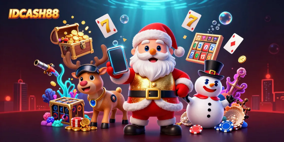 Experience the thrill of jackpot slots with IDCASH88 in a vibrant 3D casino illustration.