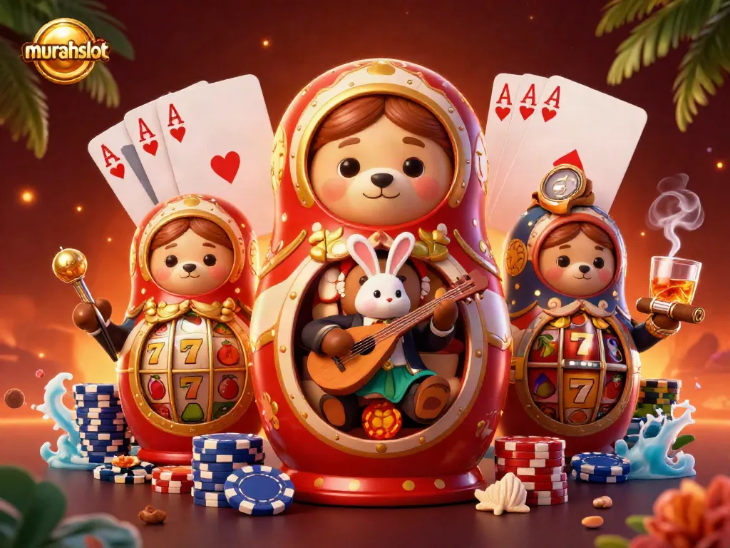 Discover thrilling action in murahslot, showcasing dynamic casino gaming elements in a vibrant 3D scene.