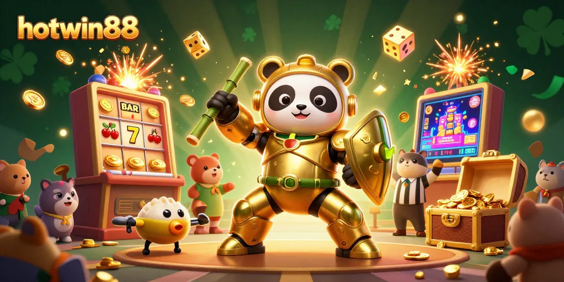 Experience thrilling wins at hotwin88 with a vibrant 3D slot jackpot celebration scene.
