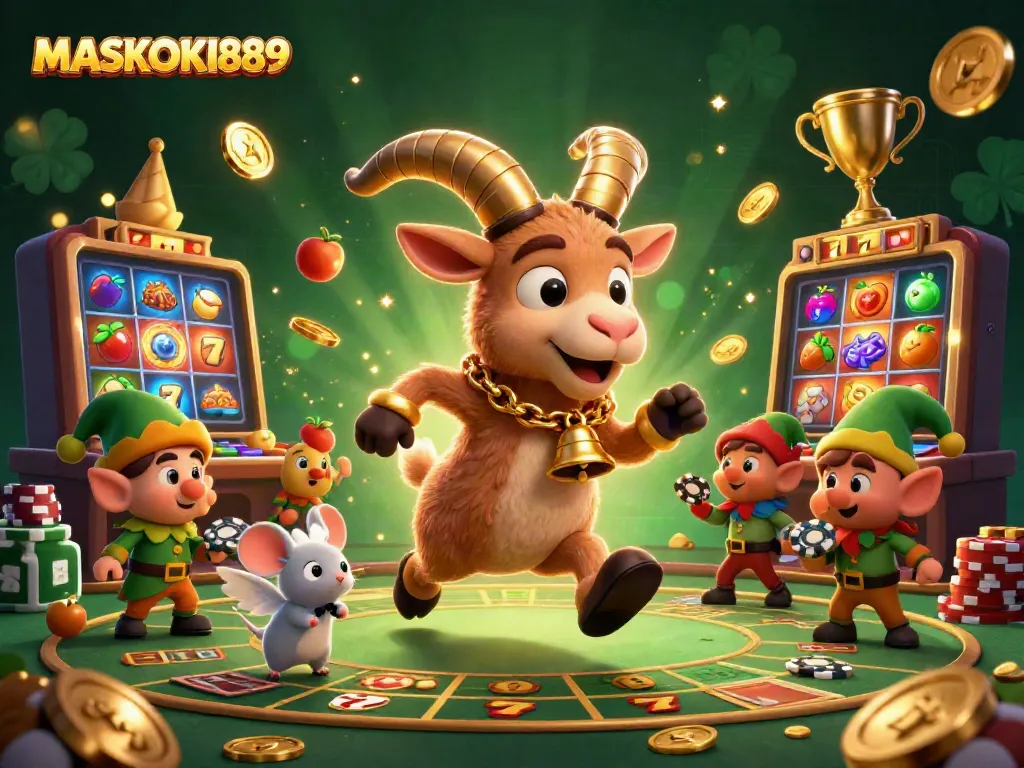 Maskoki889 captures players' attention with thrilling slot action and festive charm in this vibrant scene.