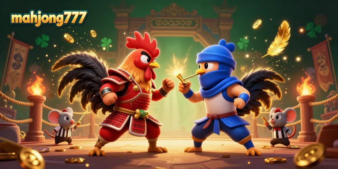 Watch mahjong777 roosters duel as they face off in an electrifying gambling arena filled with action.