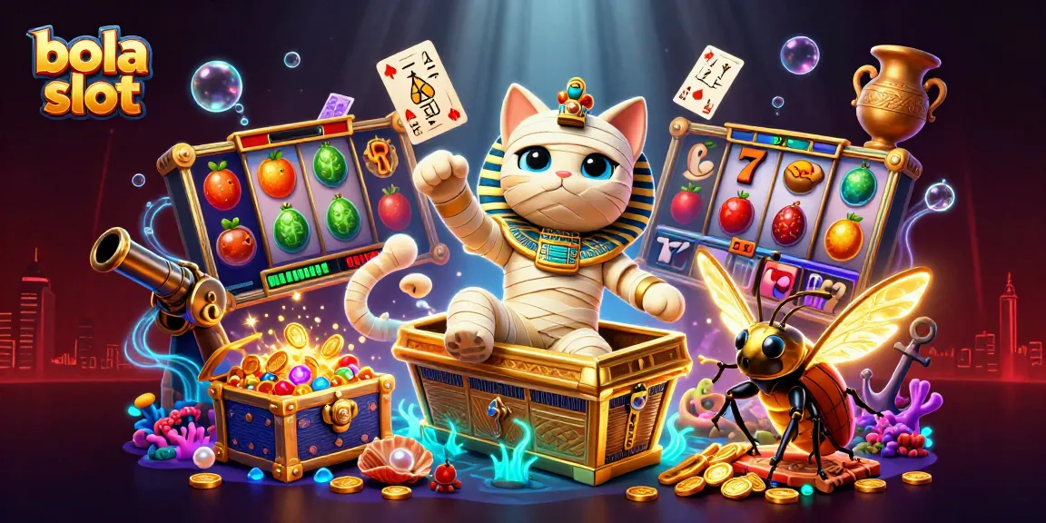 Engage with the exciting bola slot gaming experience in an ultra-detailed 3D illustration of a lively casino scene.