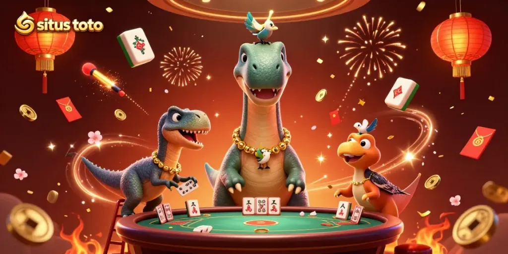 Perayaan judi dengan situs toto, dino raksasa dan dealer cerdas di kasino.