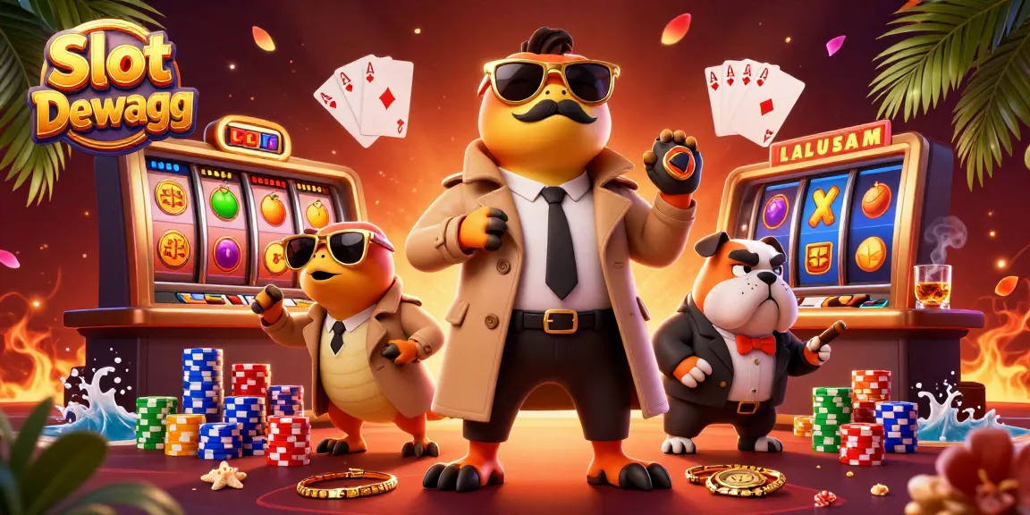 Experience Slot Gacor Dewagg with thrilling 3D raptors in a casino setting, showcasing vibrant game elements.