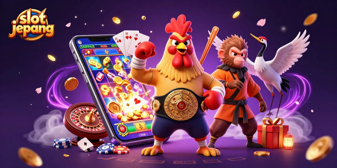 Experience the excitement of slot jepang as the characters engage in a dynamic casino scene with vibrant elements.