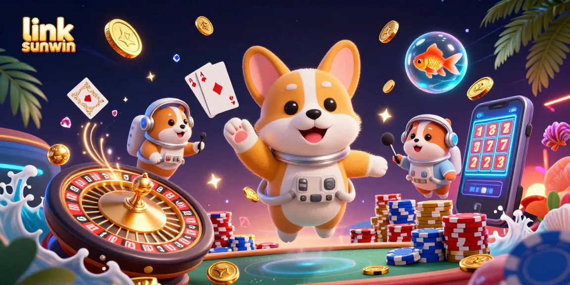 Play big with link sunwin as a corgi astronaut spins through a cosmic casino filled with coins and gems.